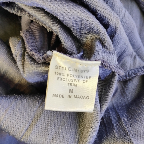 Meghan Noland Y2K Babydoll Top Womens Medium Gray Velour Iridescent Fairycore - Picture 5 of 9